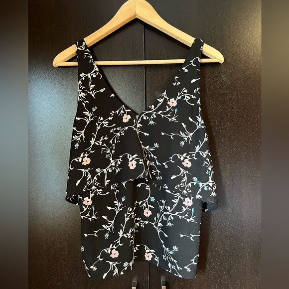 Dynamite black tank top with flowers, size S - Picture 1 of 3